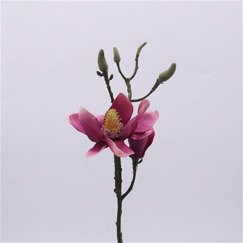 Pink Magnolia Spray Flower And 5 Buds 43cm