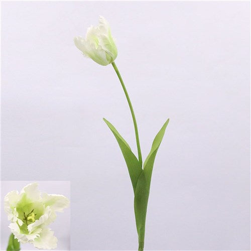 White Tulip Spray w/leaves 71cm