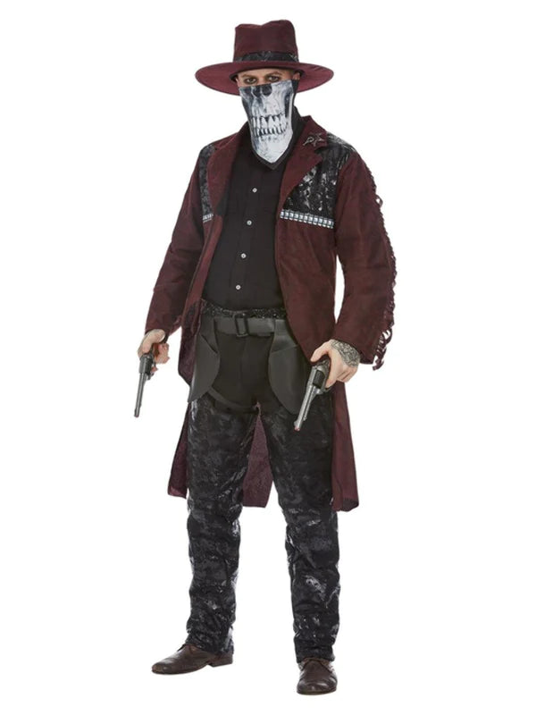 Deluxe Burgundy Dark Spirit Western Cowboy Mens Costume