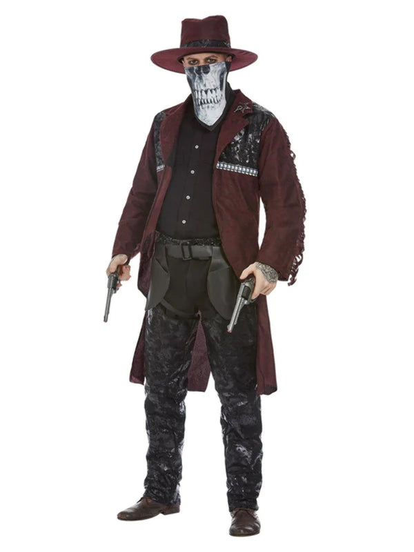 Deluxe Burgundy Dark Spirit Western Cowboy Mens Costume