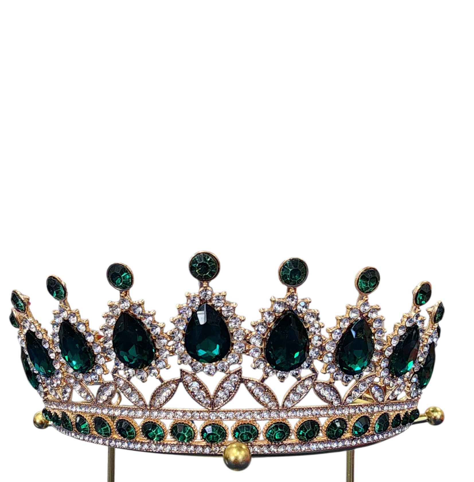 Luxe Emerald Rhinestone Tiara