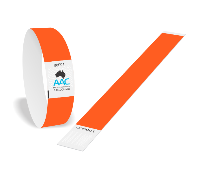Neon Orange Paper Wristbands