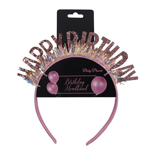 Pink Happy Birthday Headband