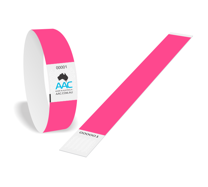 Neon Pink Paper Wristbands