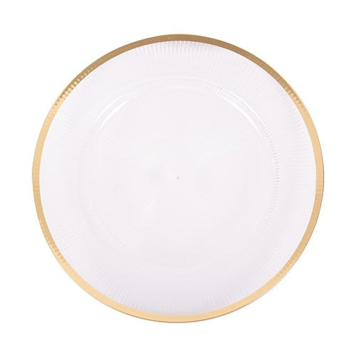 Clear Melamine Charger Plate with Champagne Rim