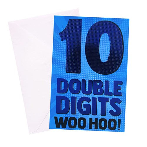 10th Birthday Greeting Card- Urban Blue