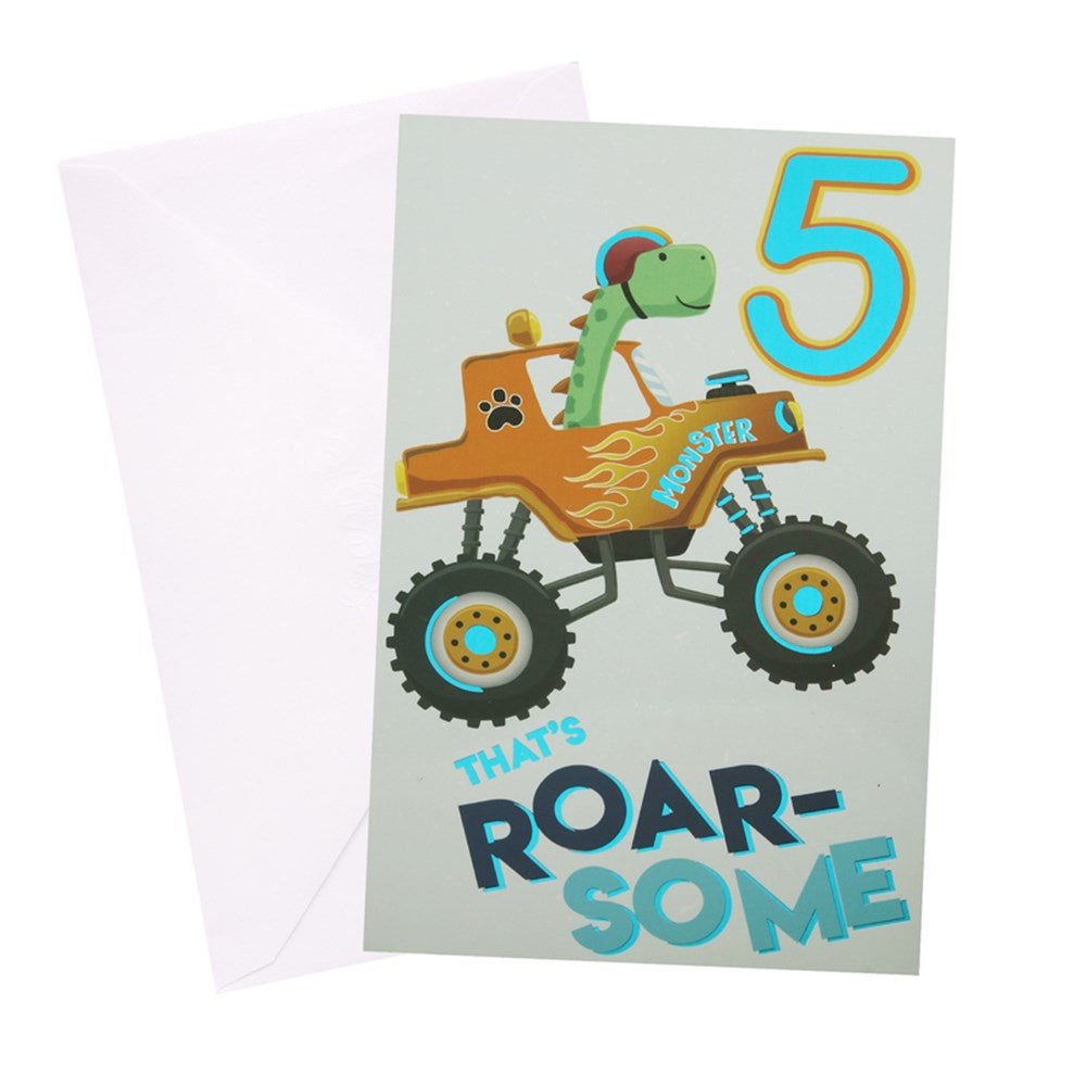 5th Birthday Greeting Card- Urban Roarsome