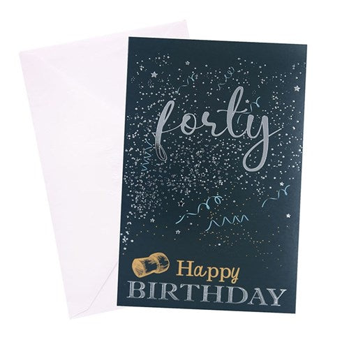 40th Birthday Greeting Card - Starry Night Male