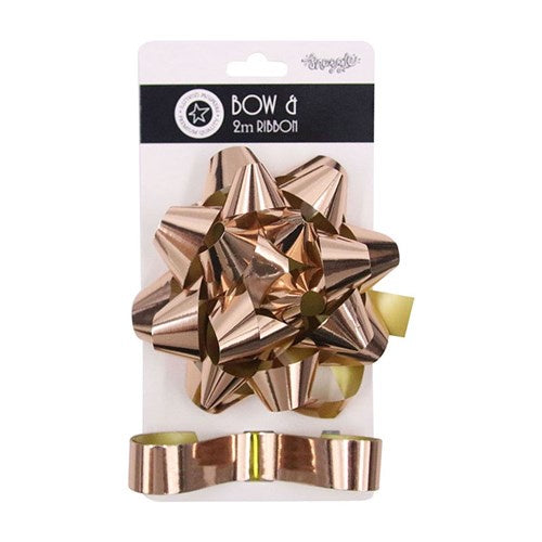 Rose Gold 12.5cm Bow & 2m Ribbon