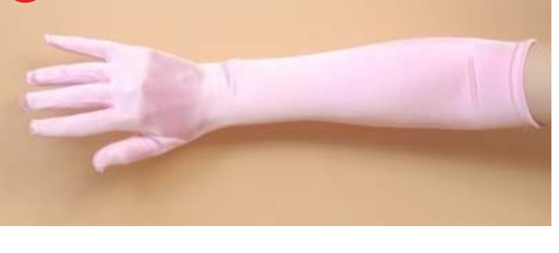 Pink Satin Gloves (Elbow Length)