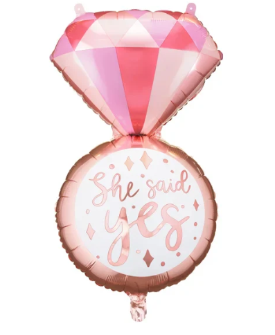 She Said Yes Ring Foil Balloon