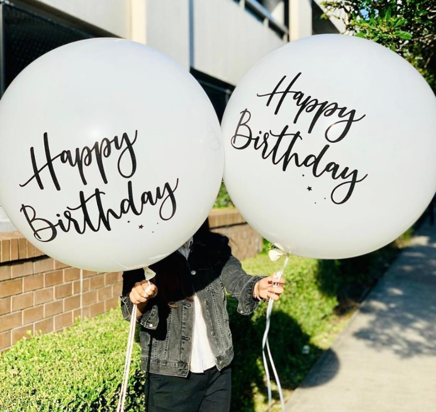 Illume Jumbo Happy Birthday White Latex Balloon