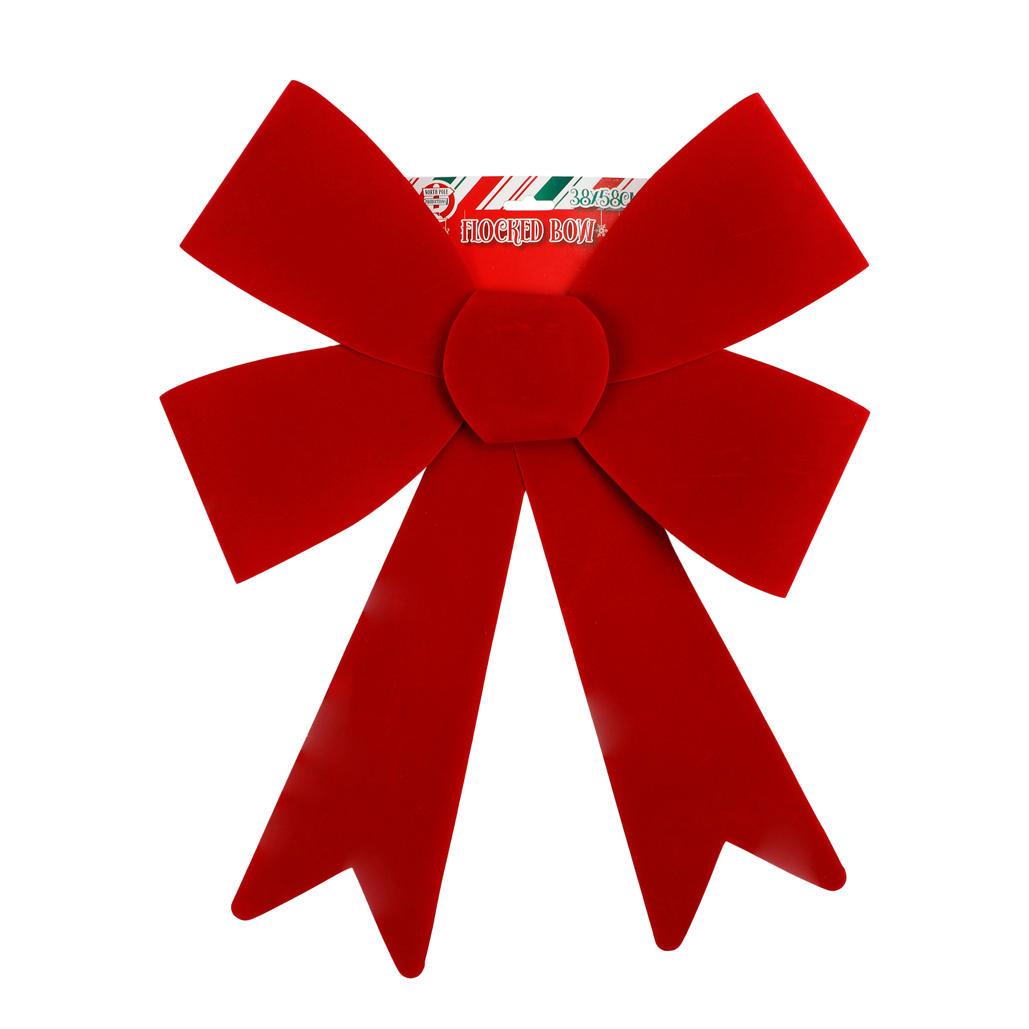 Red Flocked Bow 38x55cm