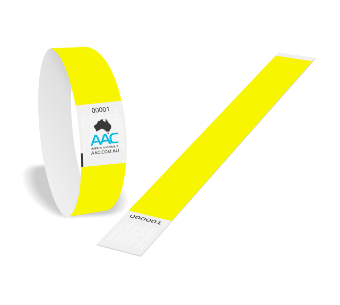 Neon Yellow Paper Wristbands