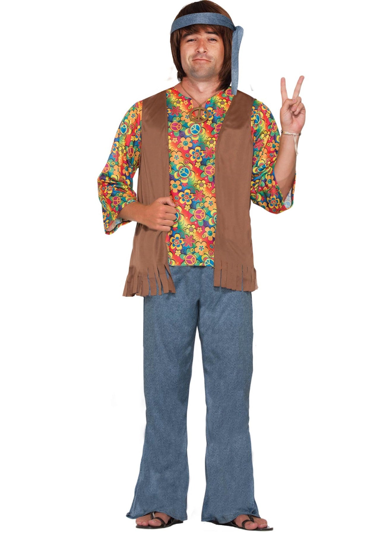 60s Fringed Hippie Dude  Mens Costume