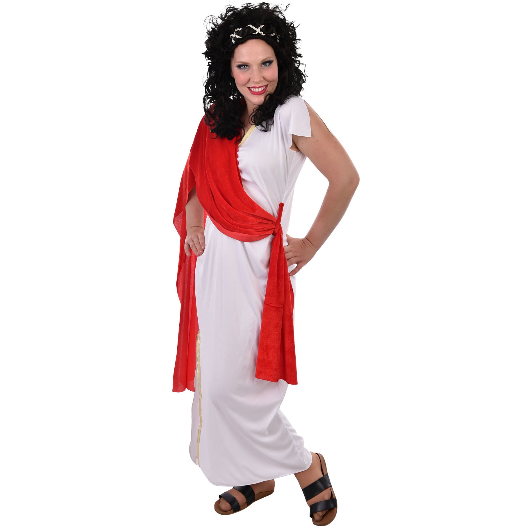 Roman Empress Red & White Womens Costume