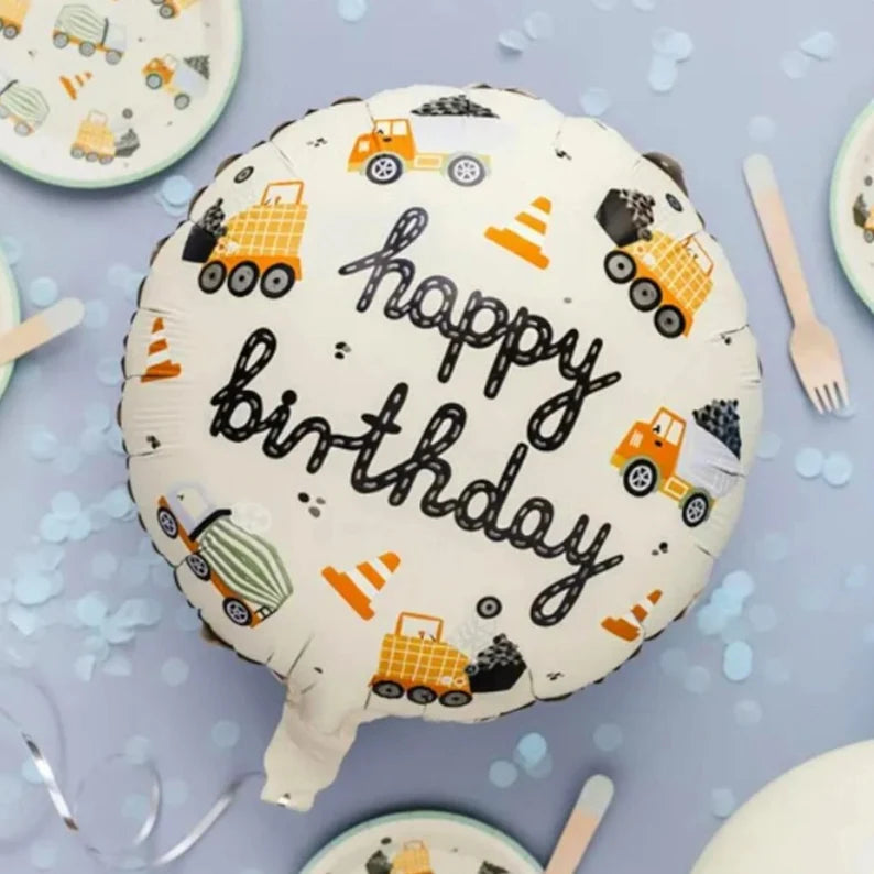 Construction Vehicles Foil Balloon