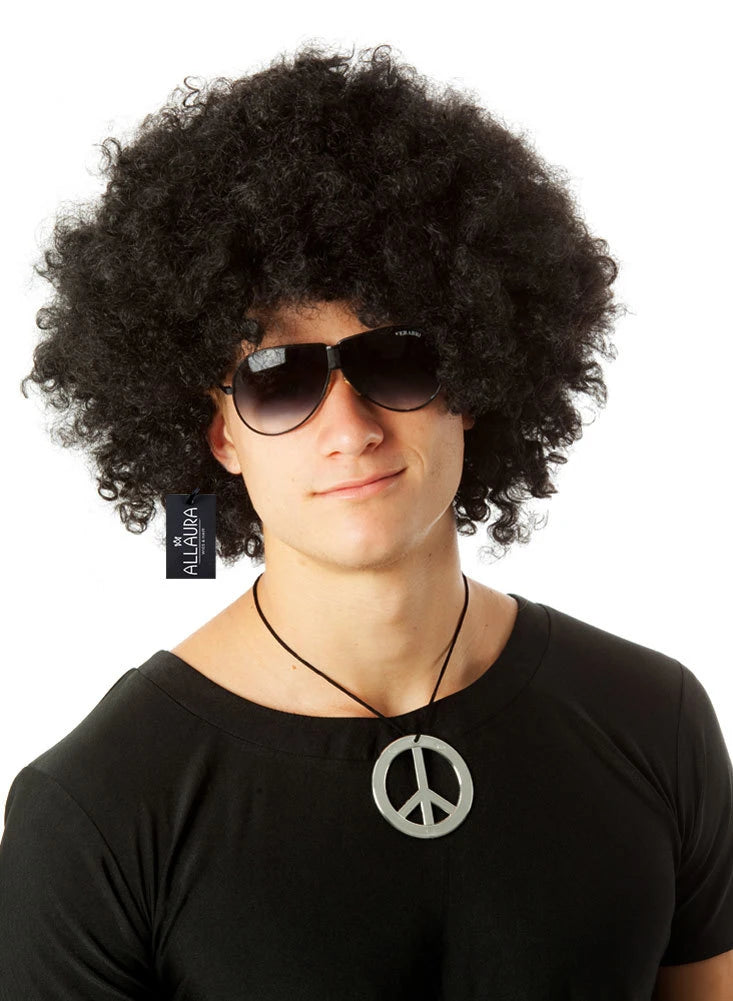 Jumbo Black Afro 70s Disco Costume Wig - Unisex