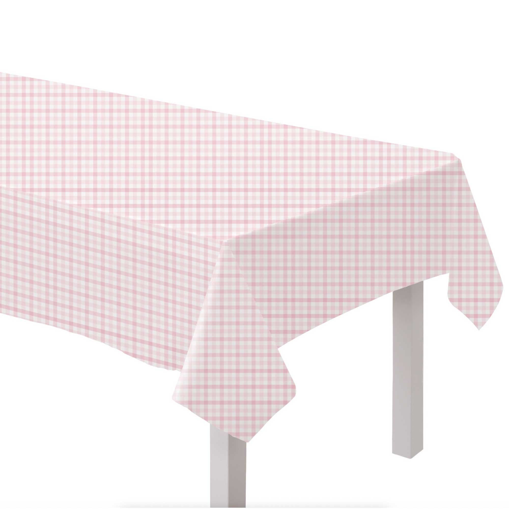 Gingham Pastel Pink Tablecover