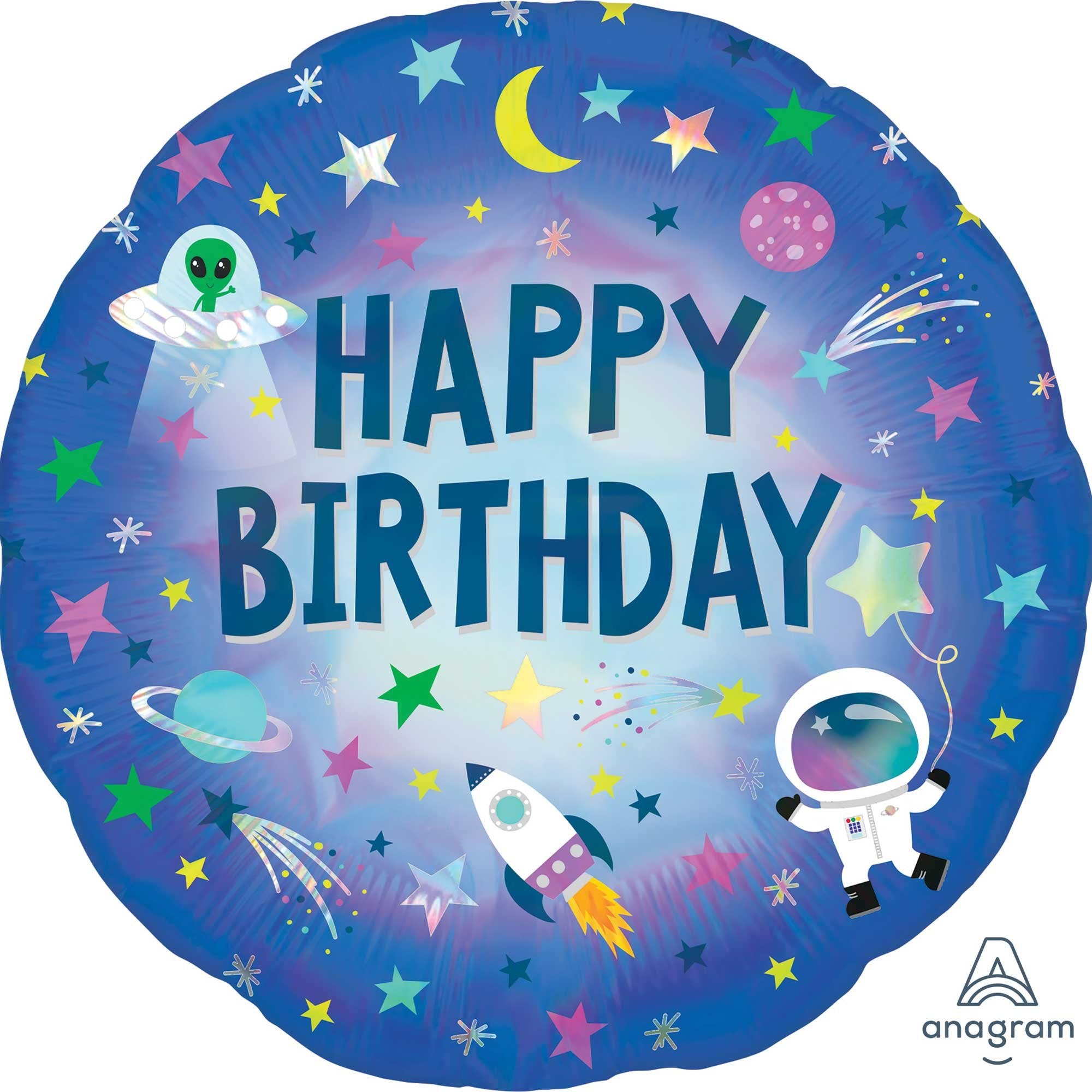 Happy Birthday Outer Space Foil Balloon