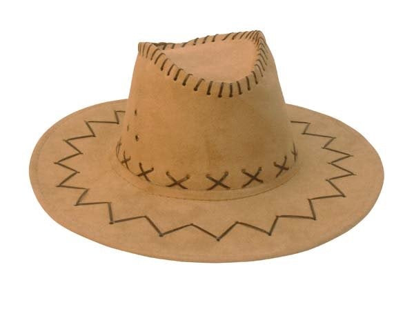 Suede Cowboy Hat Tan Light Brown