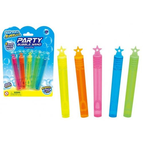Bubble Party Wand 5ml Mini Neon 5 pack
