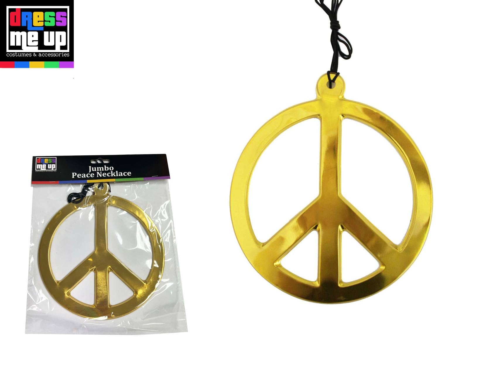 Jumbo Gold Peace Sign Necklace