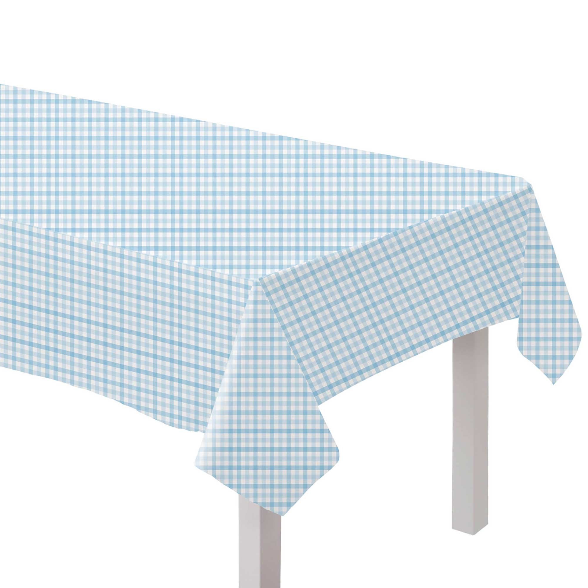 Gingham Pastel Blue Tablecover