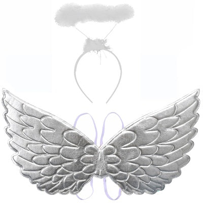 Silver wings with Halo Headband