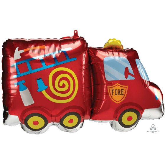 Classic Red Fire Truck Foil Balloon