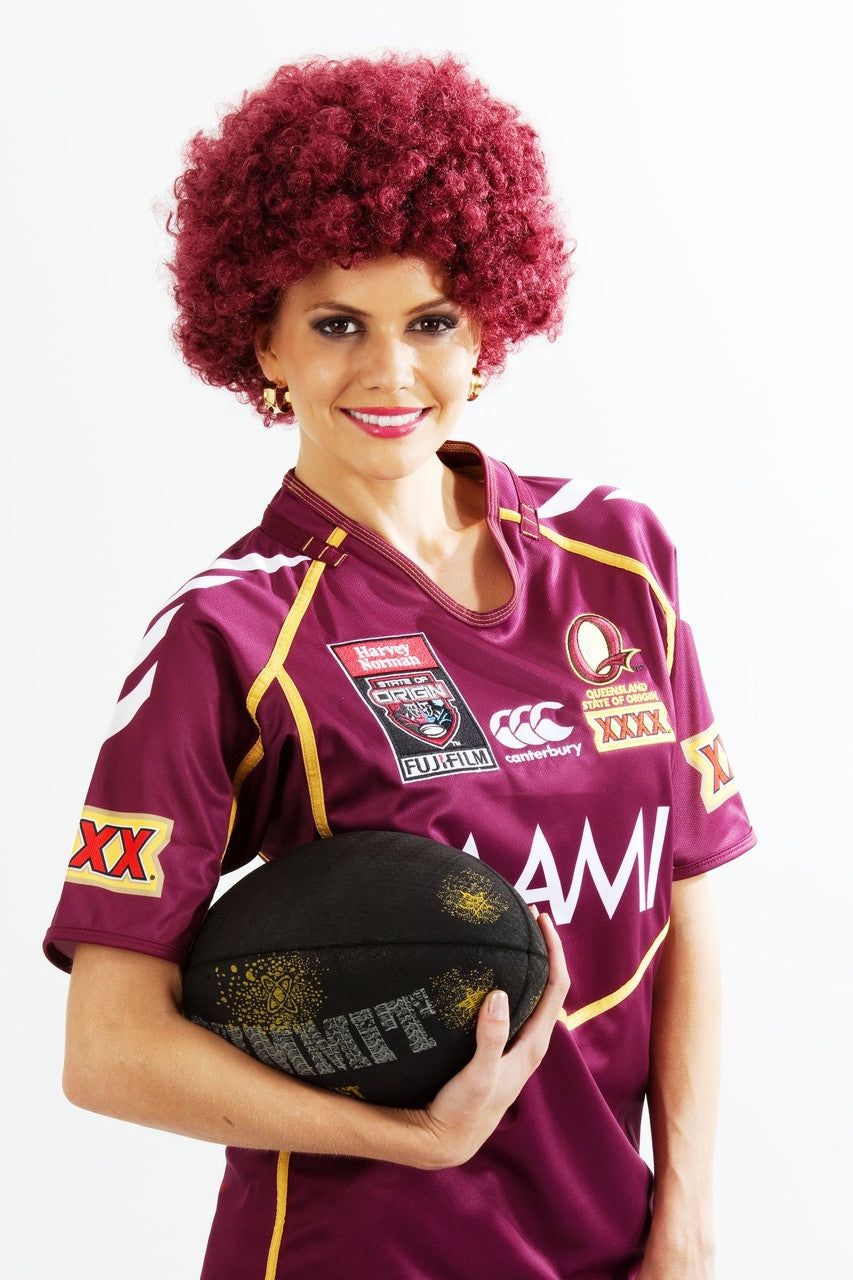 Maroon Afro Wig