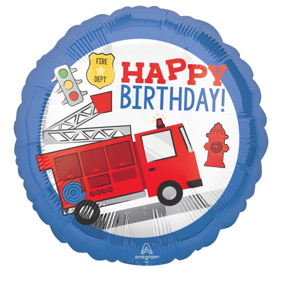 First Responders Fire Truck Foil Balloon