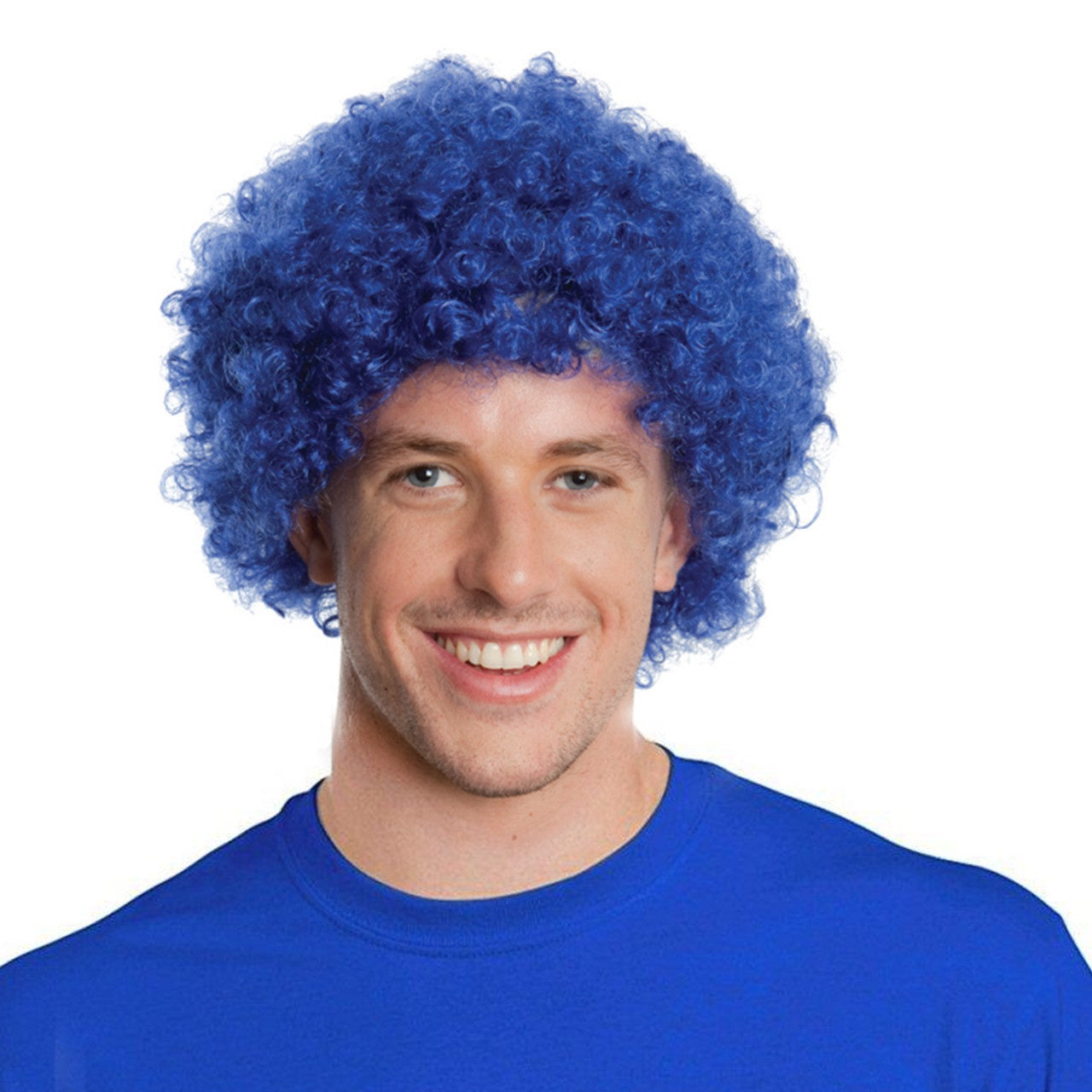Blue Afro Wig - Main Image