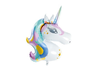 Unicorn Head Colourful Hair Foil Balloon 73x90CM