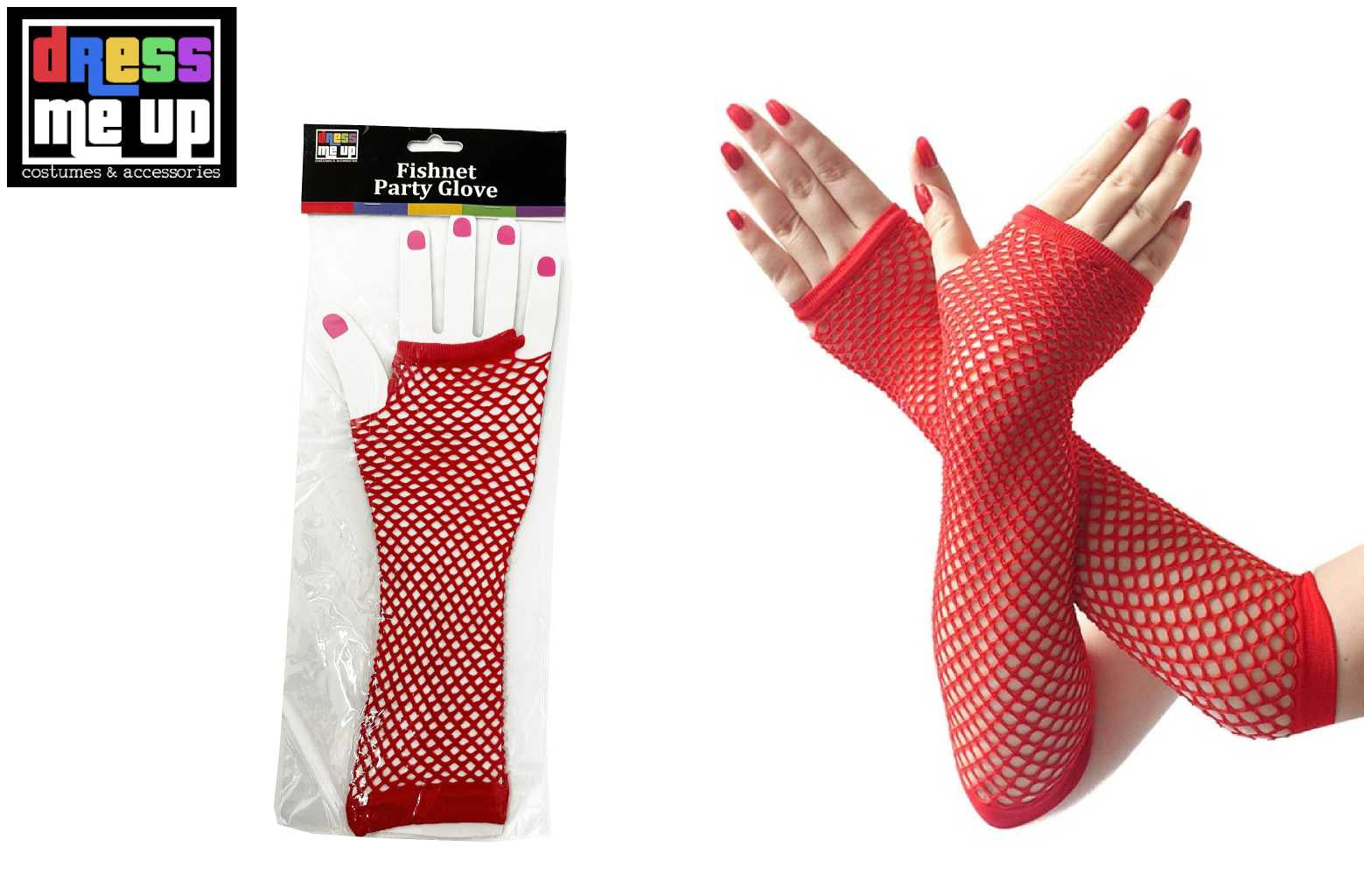 Red Fishnet Gloves