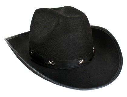 Black  Cowboy Hat with Silver Star on Band