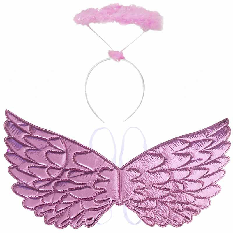Pink wings with Halo Headband