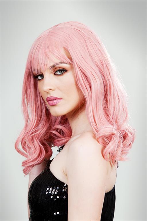 Deluxe Pastel Pink Glamour Long Wig