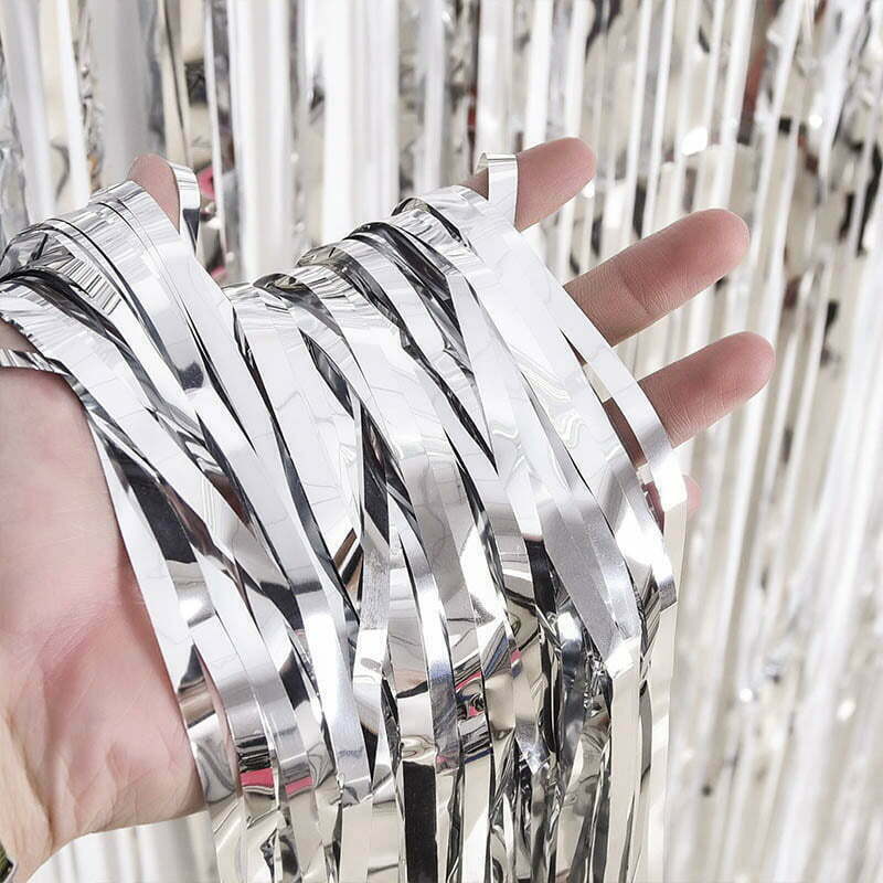 Silver Fringe Foil Curtain