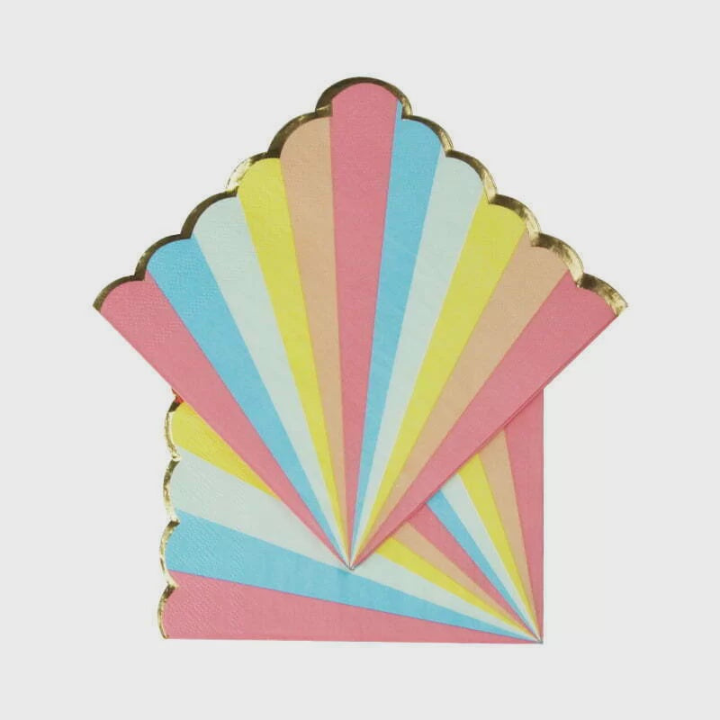 Candy Stripes with Gold Edging Striped Napkins (Pack of 16)