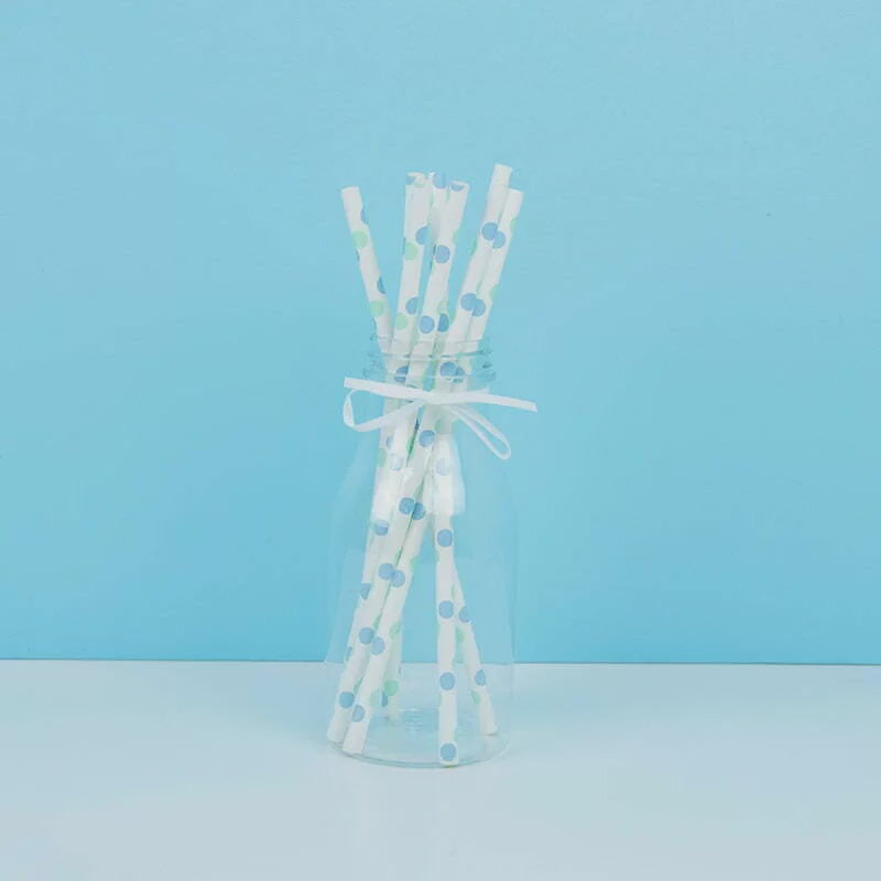 Baby Blue Paper Straws (Pack of 8)