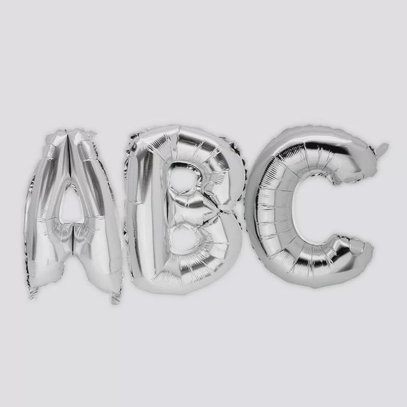 Silver Foil Letters 36cm (Air Inflation only)
