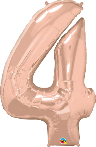 Number 4 Rose Gold Megaloon Foil Balloon