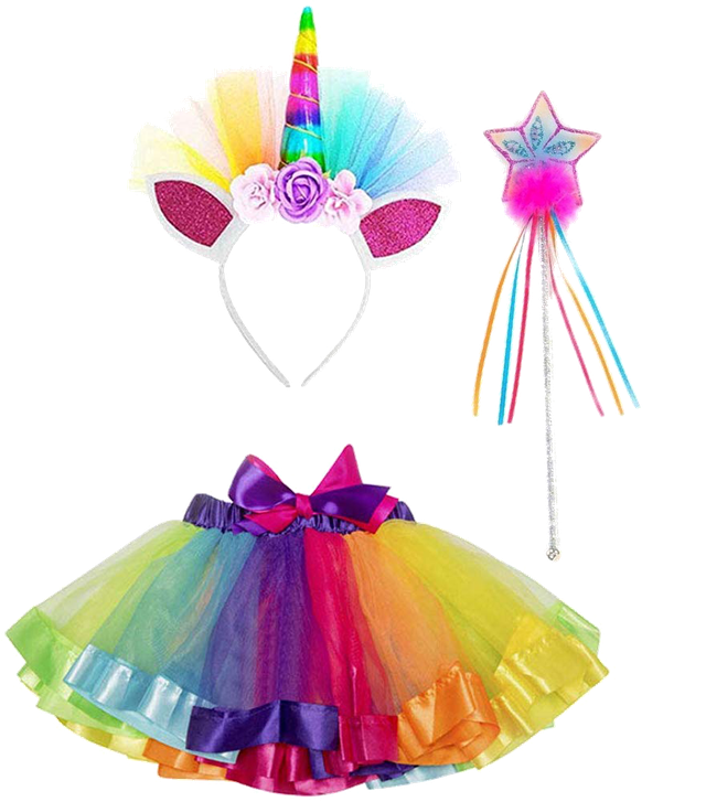 Tutu 3 Piece Set (Pink, Purple or Rainbow)