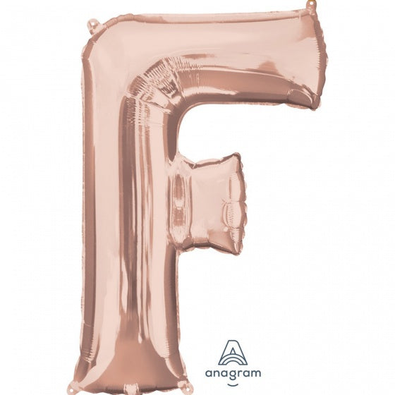 Rose Gold Letter F Supershape Foil Balloon
