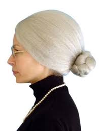 Granny Grey Wig with Bun