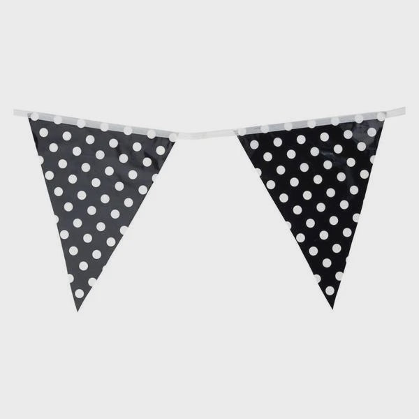 Black and White Polka Dot Pennant Bunting