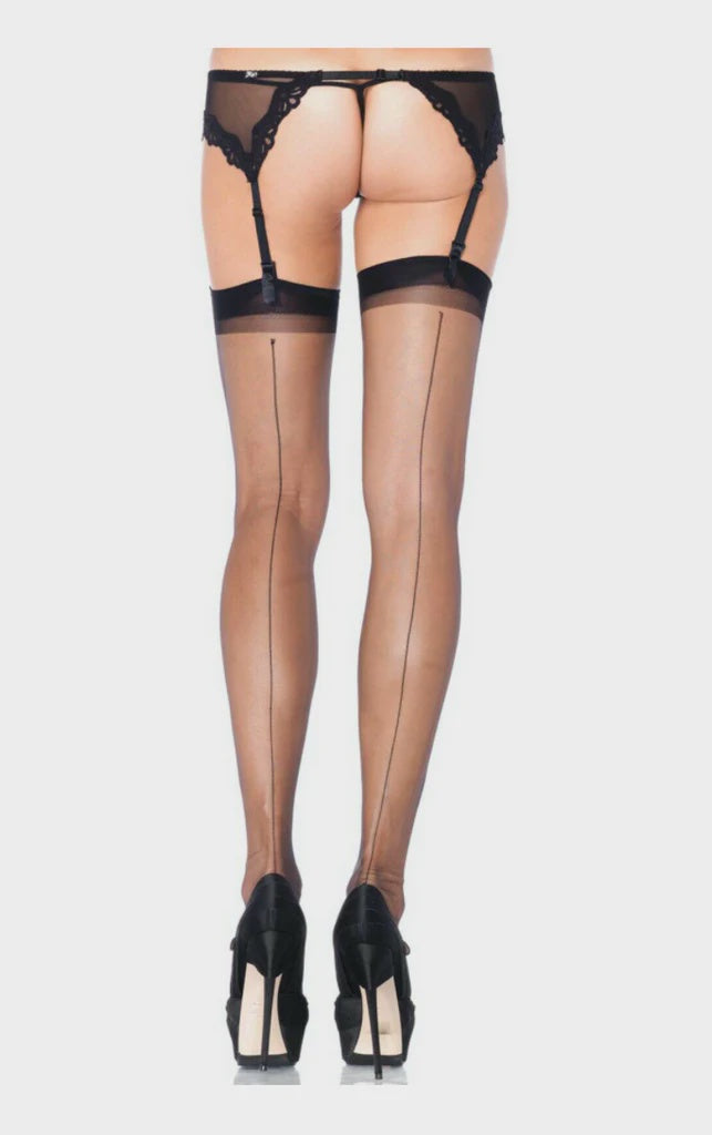 Black Spandex Ultra Sheer Backseam Stockings