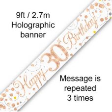 Sparkling Fizz 30th Rose Gold Bunting