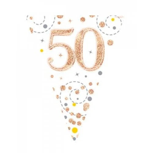 Sparkling Fizz 50th Rose Gold Bunting